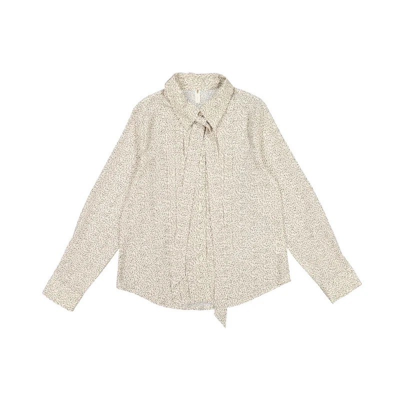 Ava and Lu Cream Tiny Floral Blouse Short Sleeve Blouse