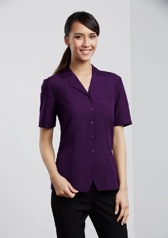 Biz Corporate Women's Plain Oasis Over Blouse S265LS Floral Print Blouse