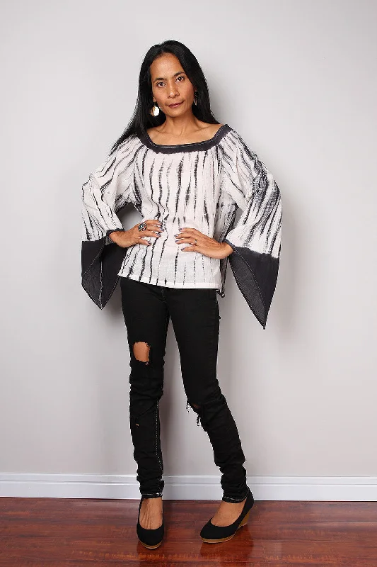 Boho  Tie dye blouse Tunic Elegant Silk Blouse