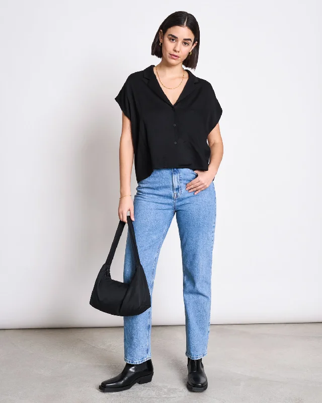 BLOUSE TIERRA BLACK Lightweight Floral Blouse