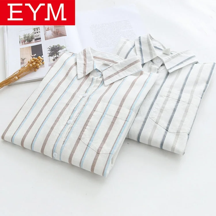 100% Cotton Long sleeve Blouse of Women Silky Draped Blouse