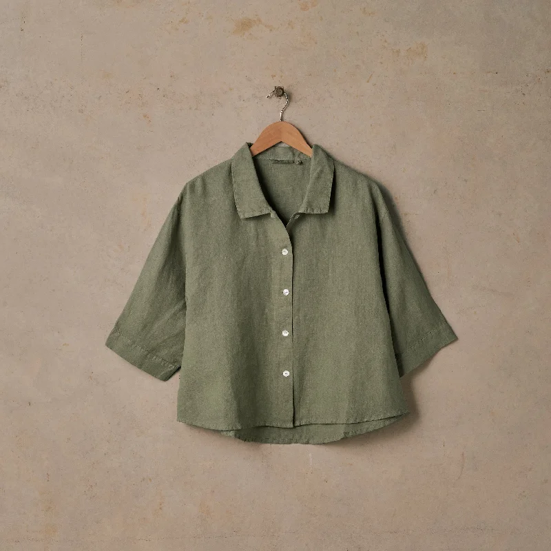 Cloud Button Up Blouse Drape Neck Blouse