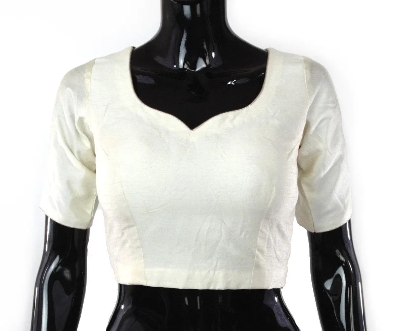 Cream Color Silk Blouse Satin Drape Blouse