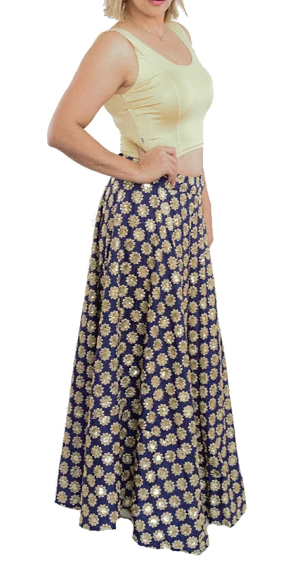 Dull Gold Color Stretchable Blouse Delicate Pleat Blouse