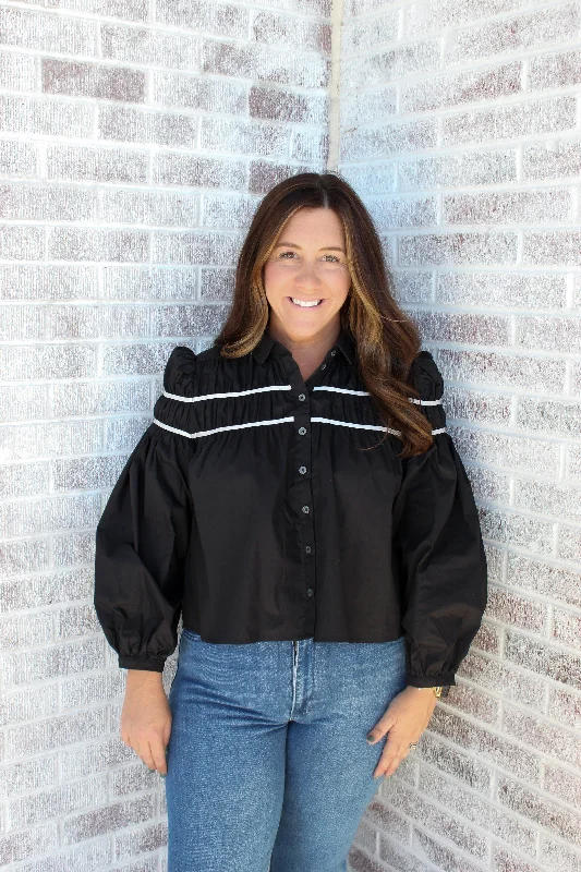 Formal Invitation Scallop Detail Blouse Casual Relaxed Blouse