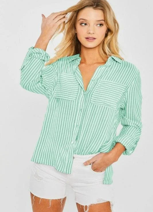 Striped Blouse Smart Casual Blouse