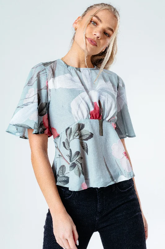 HYPE WHITE BLUSH WOMEN'S BLOUSE Embellished Collar Blouse