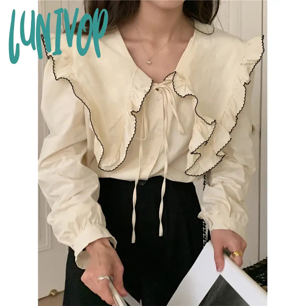 Lunivop Vintage Ruffles Shirts Women Elegant Black Patchwork Long Sleeve Blouses Office Ladies Korean Bandage Casual Chic Tops New Chic Sleeveless Blouse Lunivop Vintage Ruffles Shirts Women Elegant Black Patchwork Long Sleeve Blouses Office Ladies Korean Bandage Casual Chic Tops New Chic Sleeveless Blouse