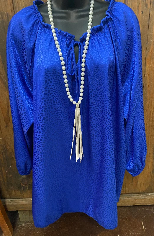 Now N Forever Royal Plus Blouse Mandarin Collar Blouse
