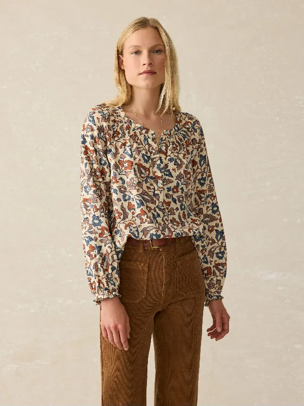 Odette Blouse - Ginger Maplewood Floral Casual Relaxed Fit Blouse
