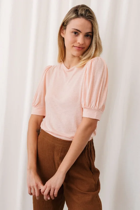 Tefisi Blouse Salmon Pink Double-Layered Blouse