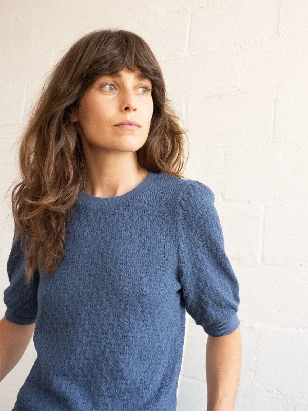Torcelo Blouse Bijou Blue Asymmetric Hem Blouse