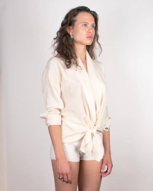 1990s Versus Versace Silk Wrap Blouse S/M Sleeveless Summer Blouse