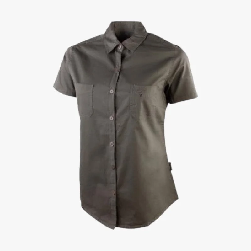 Wildebees Ladies Plain Pocket Blouse Olive Delicate Pleat Blouse
