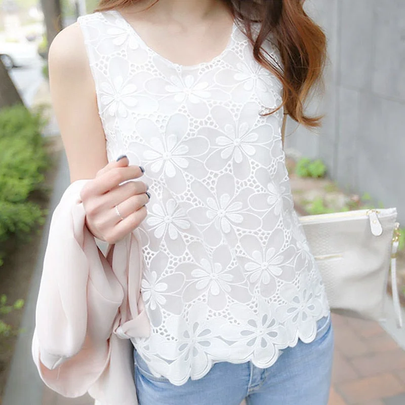 Womens Blouse Shirt Femininas Summer Tops and Blouses Lace Elegant Sleeveless Blusas Crochet Casual Holidays Plus Size Women Airy Cotton Blouse Womens Blouse Shirt Femininas Summer Tops and Blouses Lace Elegant Sleeveless Blusas Crochet Casual Holidays Plus Size Women Airy Cotton Blouse