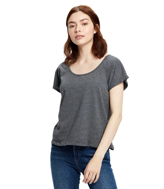 Women's Recycled Scoop Blouse Drape Neck Blouse