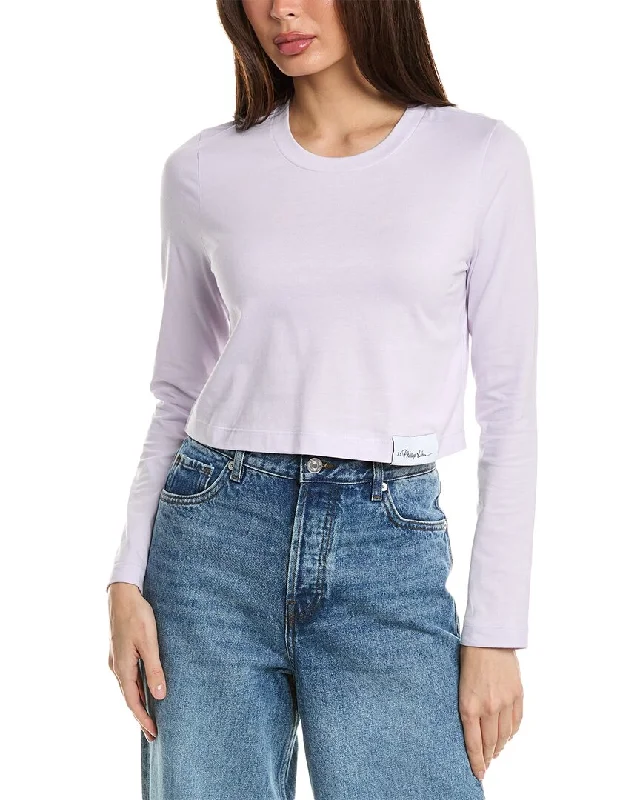 3.1 Phillip Lim Logo T-Shirt Rayon Velvet Corduroy