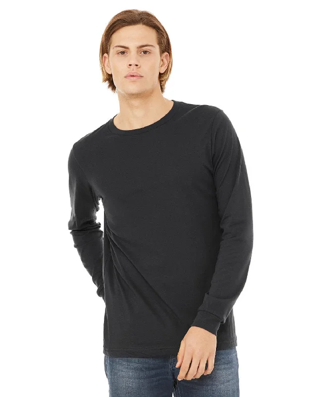 Bella+Canvas Long Sleeve Jersey T-Shirt | Dark Grey Cozy Warm Stylish