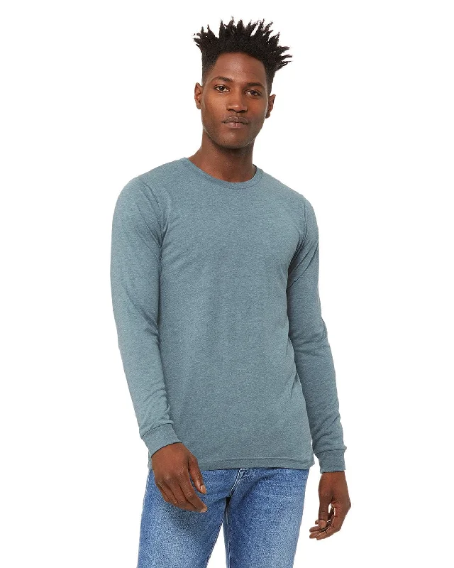 Bella+Canvas Long Sleeve Jersey T-Shirt | Denim Triblend Rayon Velvet Corduroy
