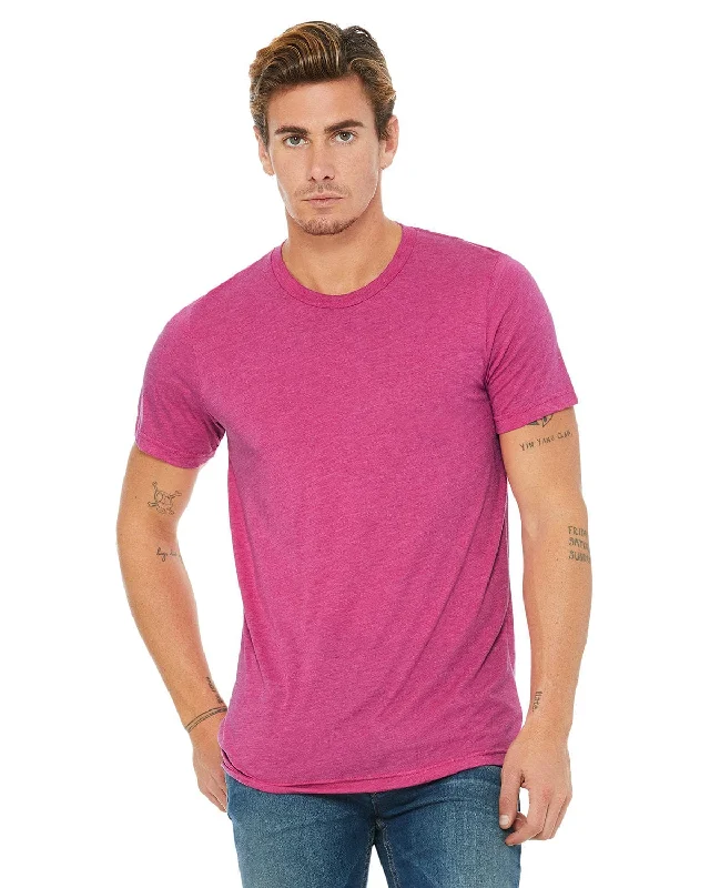 Bella+Canvas Triblend T-Shirt | Berry Triblend Asymmetrical Pockets Print