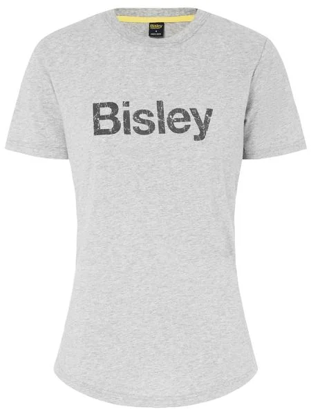 BISLEY Women's Cotton Logo Tee (BKTL064) Wool Fabric Cashmere Fabric Tweed Fabric