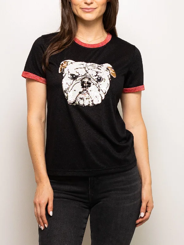 Glitter Bulldog Tee Terry Blend Velvet Blend Canvas Blend