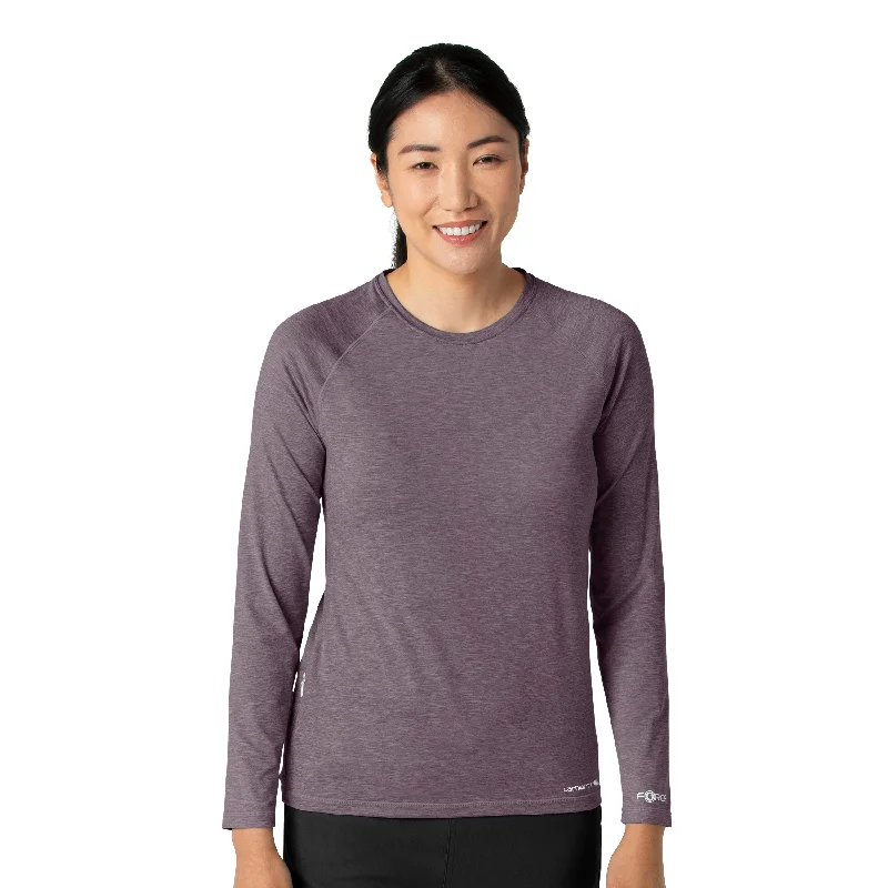 Carhartt Force Sub-Scrubs Women's Performance Long Sleeve Tee - Black Plum Heather Layered Multi-layer Single Layer Carhartt Force Sub-Scrubs Women's Performance Long Sleeve Tee - Black Plum Heather Layered Multi-layer Single Layer