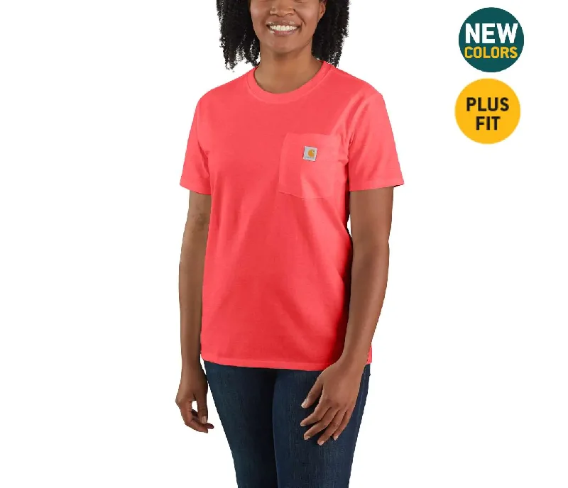 CARHARTT WOMEN'S WK87 WORKWEAR POCKET T-SHIRT 103067 Thin T-Shirt Open Front Quick Dry CARHARTT WOMEN'S WK87 WORKWEAR POCKET T-SHIRT 103067 Thin T-Shirt Open Front Quick Dry