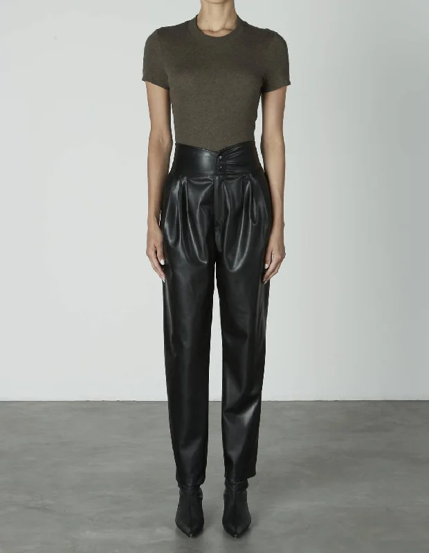 Cashmere Perfect Tee In Olive Drab Real Fur Shearling Chenille