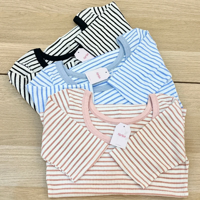 Classic Striped Essential T-Shirt Anti-Pilling Machine Wash Handmade