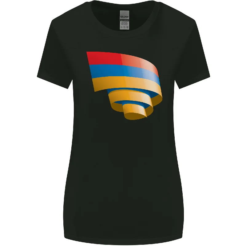 Curled Armenia Flag Armenian Day Football Womens Wider Cut T-Shirt Knit Fabric Woven Fabric Fleece Fabric Curled Armenia Flag Armenian Day Football Womens Wider Cut T-Shirt Knit Fabric Woven Fabric Fleece Fabric