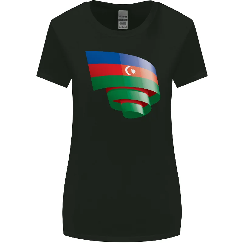 Curled Azerbaijan Flag Azerbaijani Day Football Womens Wider Cut T-Shirt Beaded Sequined Faux Fur Curled Azerbaijan Flag Azerbaijani Day Football Womens Wider Cut T-Shirt Beaded Sequined Faux Fur