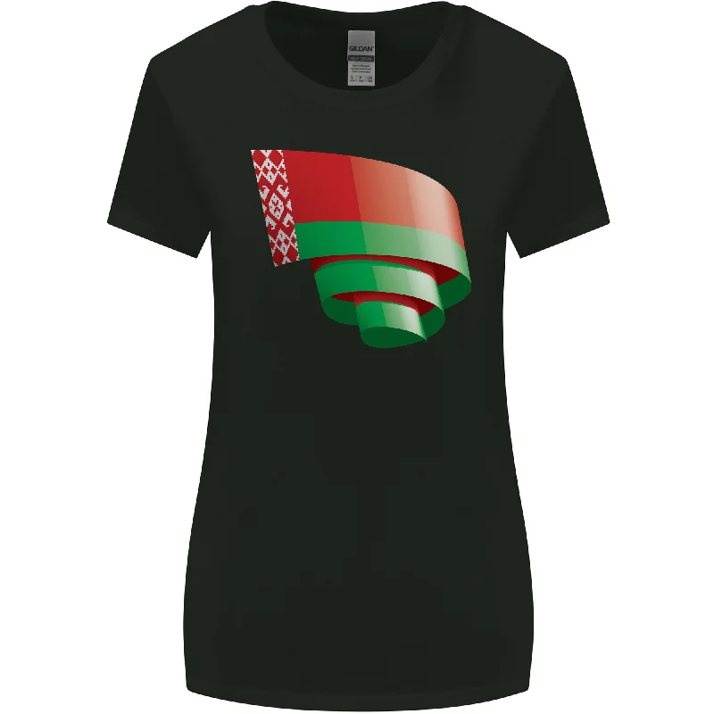 Curled Belarus Flag Belarusian Day Football Womens Wider Cut T-Shirt Handmade Hand-knitted Hand-woven Curled Belarus Flag Belarusian Day Football Womens Wider Cut T-Shirt Handmade Hand-knitted Hand-woven