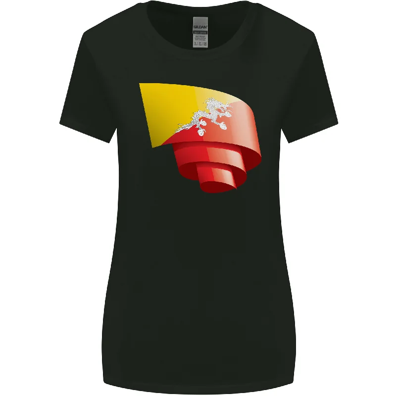 Curled Bhutan Flag Bhutanese Day Football Womens Wider Cut T-Shirt V-Neck T-Shirt Long Sleeve Cotton Curled Bhutan Flag Bhutanese Day Football Womens Wider Cut T-Shirt V-Neck T-Shirt Long Sleeve Cotton