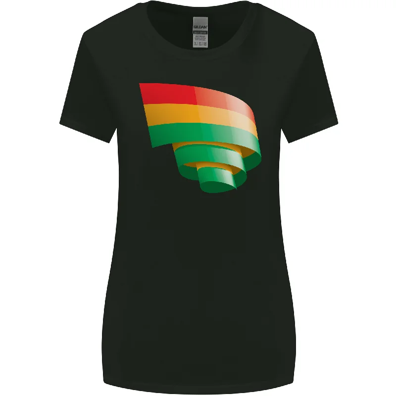 Curled Bolivia Flag Bolivian Day Football Womens Wider Cut T-Shirt Plaid T-Shirt Polka Dot Checkered Curled Bolivia Flag Bolivian Day Football Womens Wider Cut T-Shirt Plaid T-Shirt Polka Dot Checkered