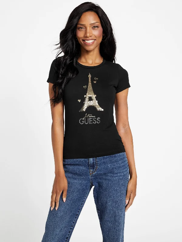 Eco Amelie Paris Tee Notch Collar Peter Pan Collar Cowl Neck