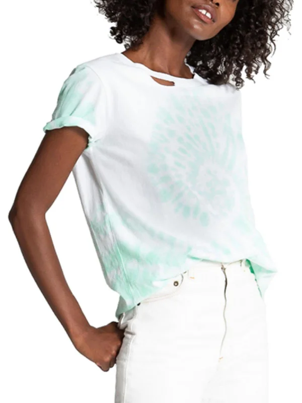 Harlow BFF Womens Tie Dye Cut Out T-Shirt Elasticated Padded Insulated