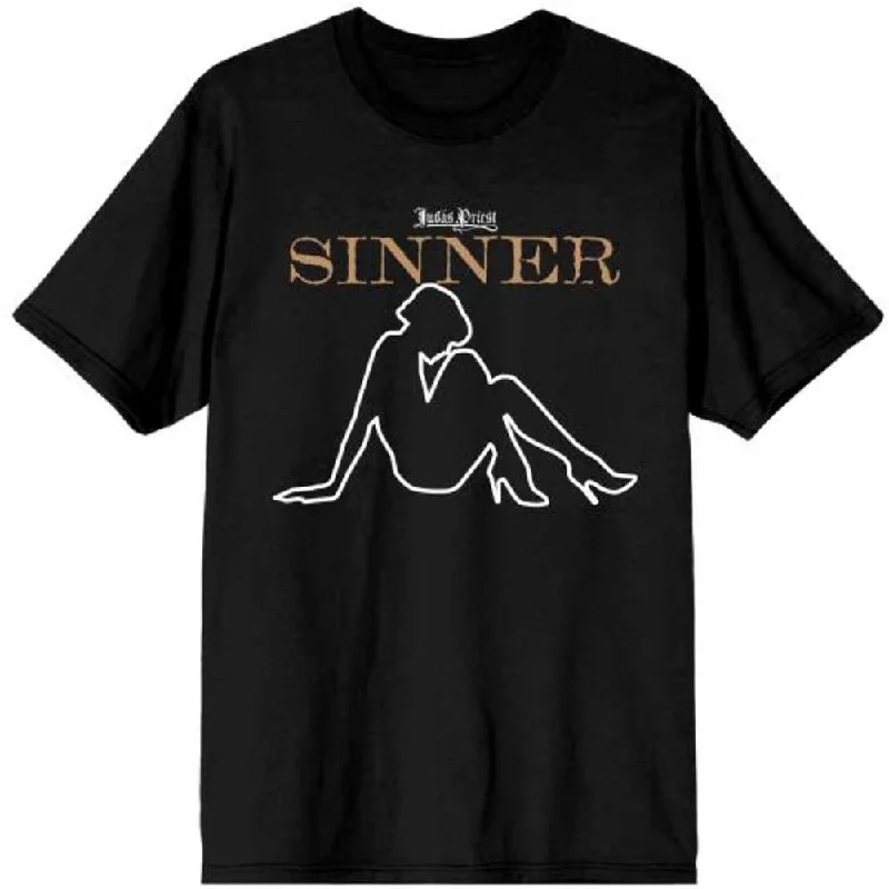 Judas Priest | Official Band T-Shirt | Sin After Sin Sinner Slogan Lady Spandex Blend Rayon Blend Denim Blend Judas Priest | Official Band T-Shirt | Sin After Sin Sinner Slogan Lady Spandex Blend Rayon Blend Denim Blend