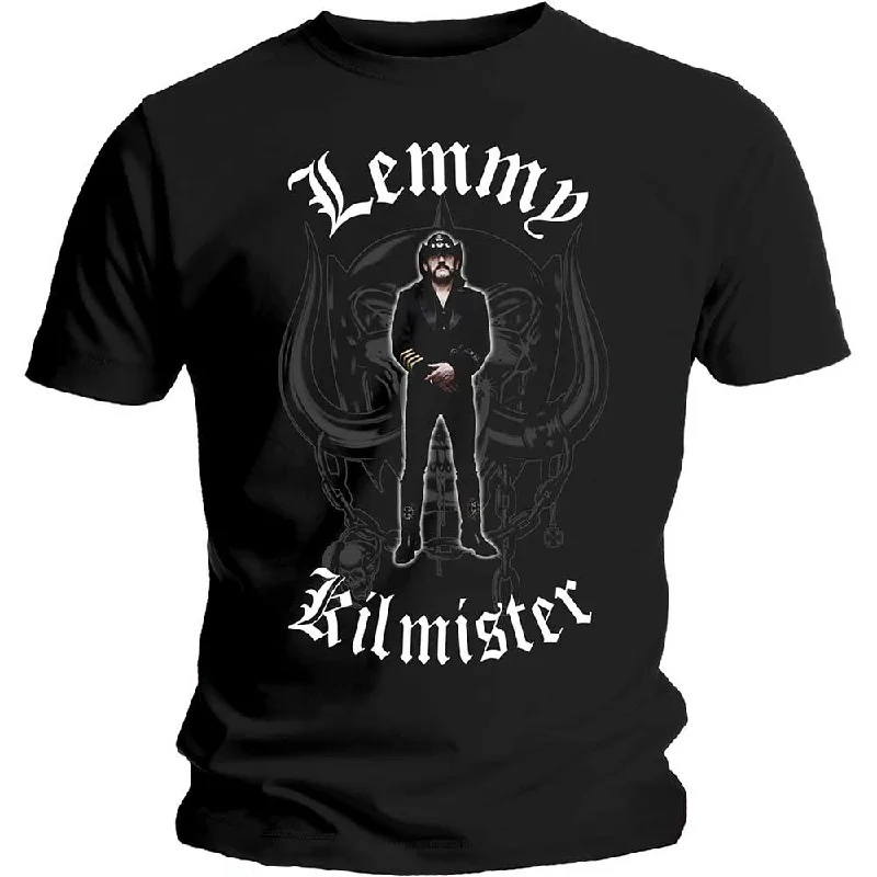 Lemmy | Official Band T-Shirt | Memorial Statue Collared T-Shirt Boat Neck A-Line