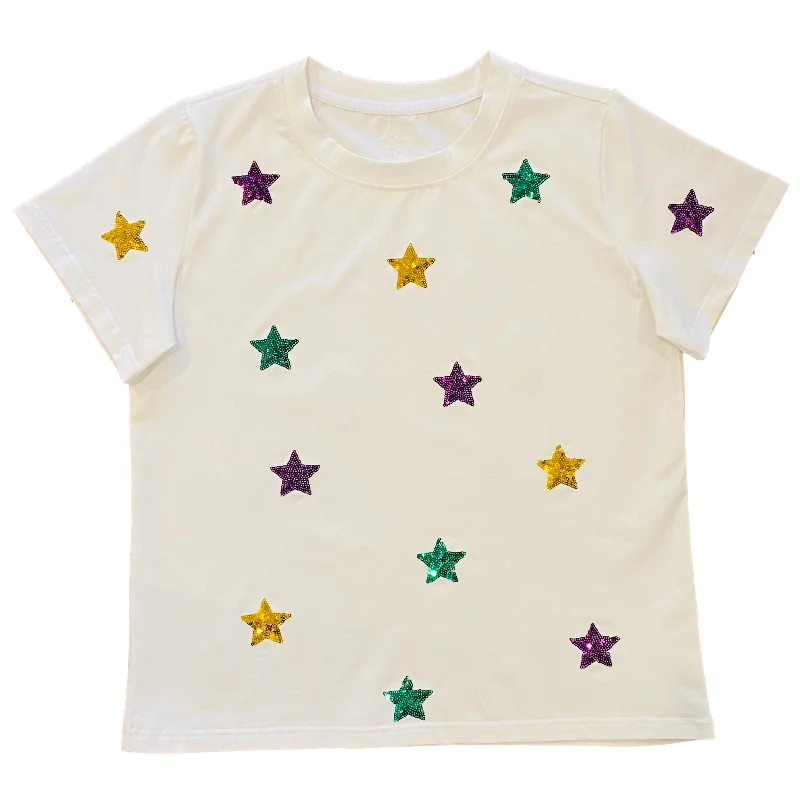 Mardi Gras Star Tee Print Jacquard Patchwork