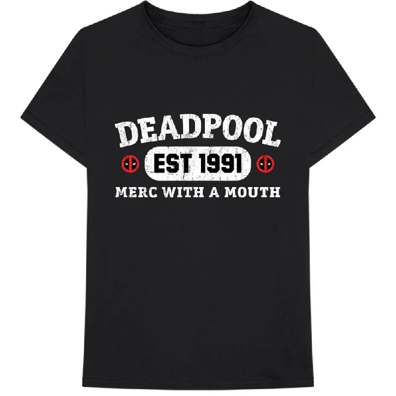Marvel Comics | Official Band T-Shirt | Deadpool Merc With A Mouth Fleece Nylon Spandex Marvel Comics | Official Band T-Shirt | Deadpool Merc With A Mouth Fleece Nylon Spandex