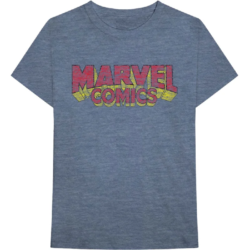 Marvel Comics | Official Band T-Shirt | Distressed Logo Polka Dot Checkered Tartan