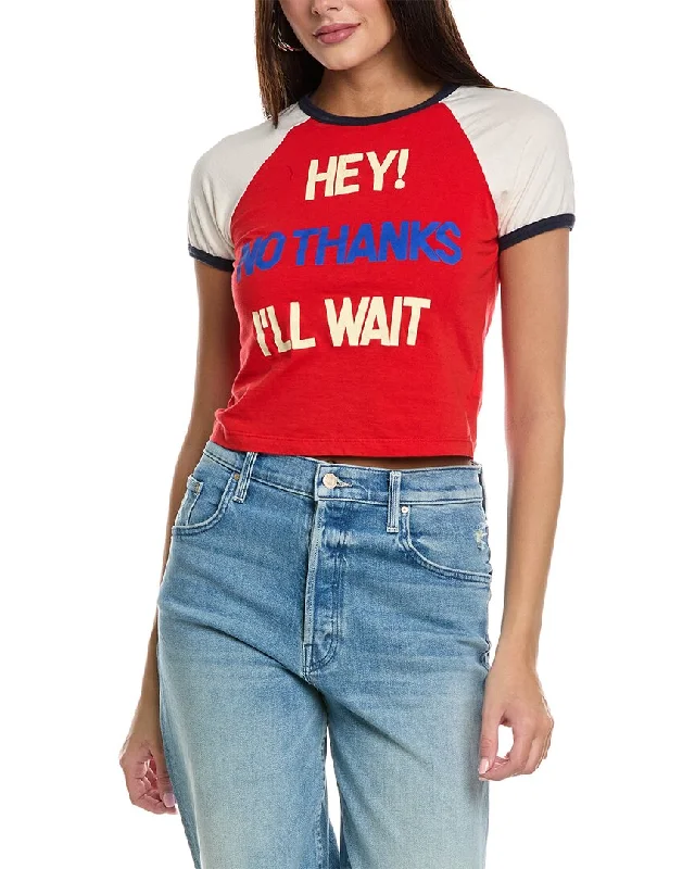 MOTHER Denim The Itty Bitty Concert Ringer T-Shirt Chenille Brocade Lace