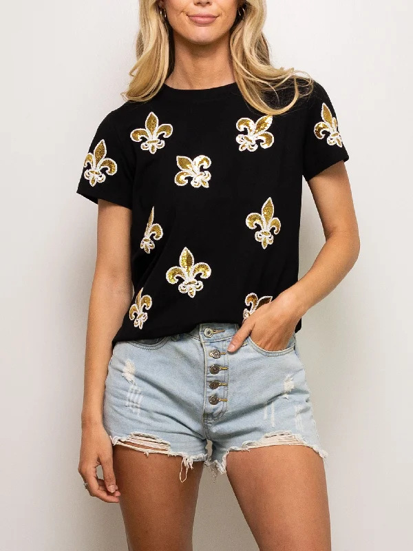 Floating Fleur de Lis Tee Anti-Shrink Durable Soft