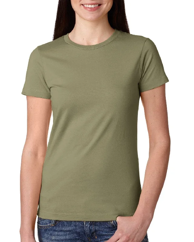 Next Level Ladies Boyfriend Tee | Light Olive Mesh Blend Leather Blend Suede Blend