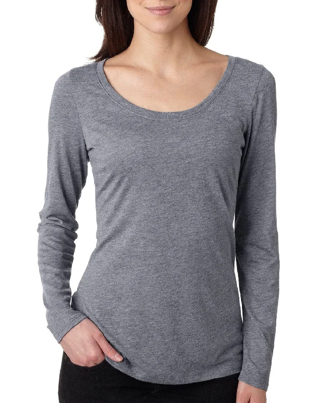 Next Level Ladies Triblend Long Sleeve Scoop Tee | Premium Heather Mesh Fabric Canvas Fabric Denim Fabric Next Level Ladies Triblend Long Sleeve Scoop Tee | Premium Heather Mesh Fabric Canvas Fabric Denim Fabric
