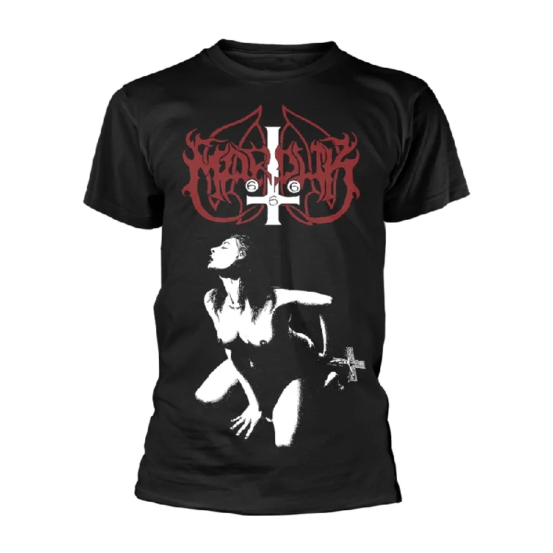 Marduk Unisex T-shirt: Fuck Me Jesus (Black) (back print) Fleece Nylon Spandex