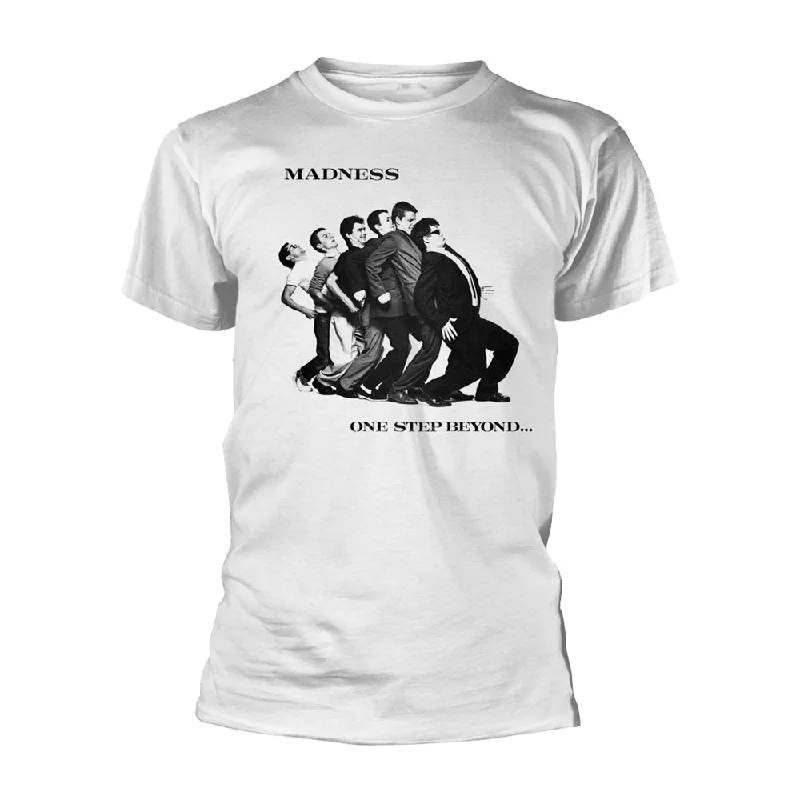 Madness Unisex T-shirt: One Step Beyond Front Pockets Side Pockets Patch Pockets