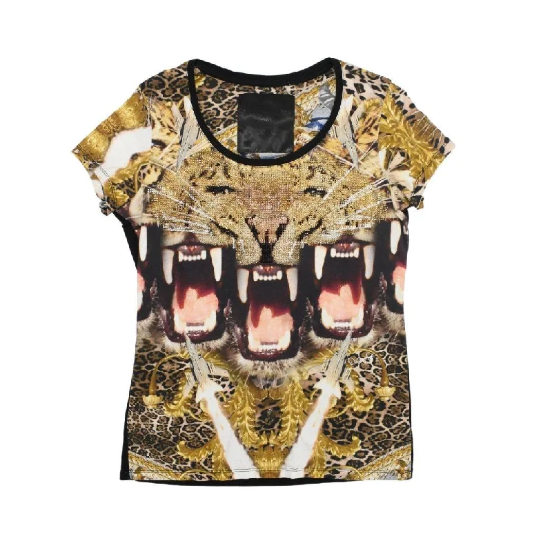 Phillip Plein T-Shirt - Women's L Ribbed T-Shirt High Neck Heavyweight