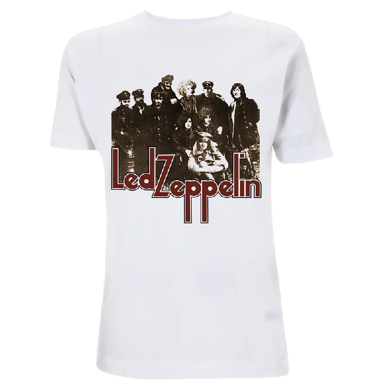 Led Zeppelin Unisex T-shirt: Lz II Photo Ribbed Striped Patterned